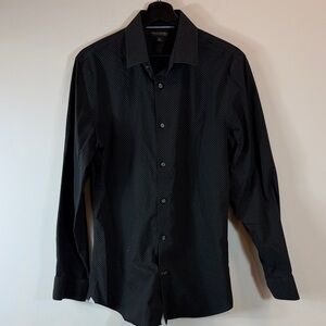 Banana Republic Men’s Black Dress Shirt with Subtle Dot Pattern